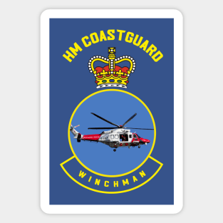 Winchman - HM Coastguard rescue AugustaWestland AW189 helicopter based on coastguard insignia Magnet